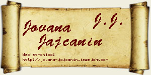 Jovana Jajčanin vizit kartica